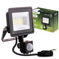 Naświetlacz LED ZUNA2 20W 1800lm 4000K IP44 Czarny Czujnik Ruchu LUMILED
