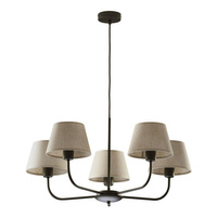 Lampa Sufitowa Wisząca CHICAGO LINEN Żyrandol Czarno-Beżowa Loftowa 5xE27 3989 TK Lighting