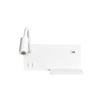 Lampka nocna ścienna z półką SHELF Biała LED 4W + 5W + 2W Milagro