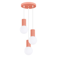Lampa Sufitowa Wisząca Zwis 3x G9 Okrągła Pomarańczowa Nowoczesna Matowa Halo Sollux