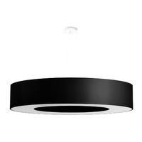 Lampa Sufitowa Wisząca Zwis 8x E27 Żyrandol Okrągła Czarna Minimalistyczna Saturno Sollux