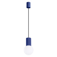 Lampa Wisząca Zwis G9 Okrągła Granatowa Nowoczesna Matowa Halo Sollux