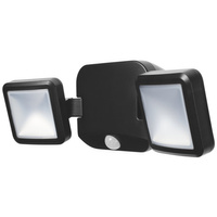 Naświetlacz LED Reflektor Podwójny Bateryjny 10W 480lm 4000K IP54 Czarny Z Czujnikiem Ruchu i Zmierzchu Spotlight Ledvance