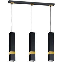 Lampa wisząca Tuba Zwis VIDAR Czarny + złoty 3x GU10 Milagro Metal Styl nowoczesny