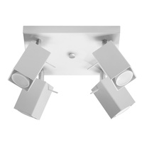 Lampa Sufitowa Oprawa Natynkowa SPOT TUBA Reflektor 4x GU10 Kwadratowa Biała Nowoczesna Merida Sollux