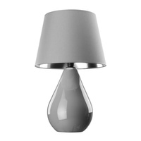 Lampa Stołowa Biurkowa Nocna LACRIMA GRAY Abażur Grafitowa Elegancka E27 5455 TK Lighting