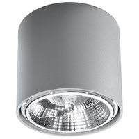 Lampa Sufitowa Oprawa Natynkowa SPOT TUBA GU10 Cylindryczna Szara Nowoczesna Tiube Sollux