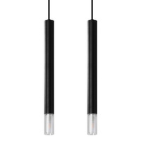 Lampa Sufitowa Oprawa Natynkowa SPOT TUBA 2x G9 Wisząca Zwis Tubularna Czarna Nowoczesna Wezyr Sollux