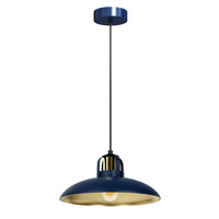 Lampa Wisząca Sufitowa FELIX Granatowa Niebieska Złota 1xE27 Milagro