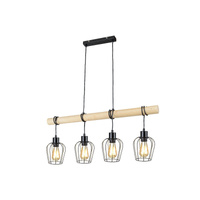 Lampa Wisząca Sufitowa 4x E27 Czarny Industrialny Fabian Rabalux
