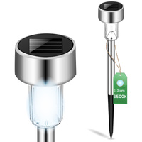 Lampa Ogrodowa LED Solarna Wbijana Chrom 6500K PALIS LUMILED