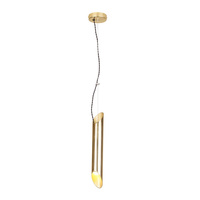 Lampa wisząca LIBRA 1xE14 Owalna Ścięte Końce Złoty MZ5013 Milagro by Maciej Zień Mosiądz