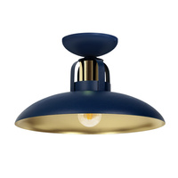 Lampa Sufitowa FELIX Granatowa Niebieska Złota 1xE27 Milagro