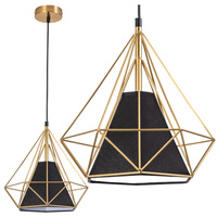 Lampa Wisząca Sufitowa HIRA 1x E27 Zwis Czarna Złota GOLDLUX (Polux)