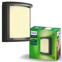 Kinkiet Ogrodowy Lampa Elewacyjna Zewnętrzna LED 12W 1200lm 2700K IP44 Antracyt Samondra Philips