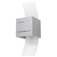 Lampa Ścienna Kinkiet G9 Kwadratowa Szara Nowoczesna Loreto Sollux