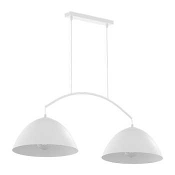 Lampa Sufitowa Wisząca FARO NEW WHITE Żyrandol Biała Minimalistyczna 2xE27 6007 TK Lighting