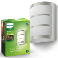 Kinkiet Ogrodowy Lampa Elewacyjna Zewnętrzna LED 6W 600lm 2700K IP44 Srebrna Python Philips