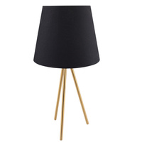 Lampa Stołowa E27 Czarna Złota ELENA Sanico Goldlux