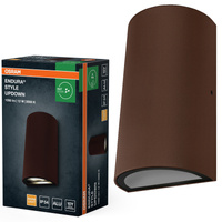 Kinkiet Ogrodowy Lampa Elewacyjna Zewnętrzna LED 12W 700lm 3000K Ciepła Brązowy IP54 Endura Osram