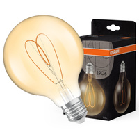 Żarówka LED Dekoracyjna G95 Kula E27 4.9W = 40W 470lm 2200K Ciepła CRI90 300° Bursztynowa Ściemnialna Vintage 1906 Osram