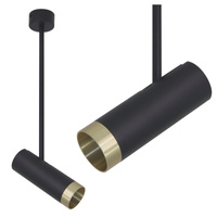 Lampa Sufitowa Reflektor Punktowy GU10 Czarna Złota PORTO Sanico Goldlux