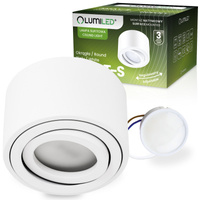 Oprawa Natynkowa HALOGENOWA Tuba Spot Ruchoma Okrągła Biała 50mm + Wkład LED 5W 3000K  AMAT-S LUMILED