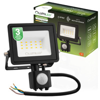 Naświetlacz LED ZUNA2 10W 900lm 4000K IP44 Czarny Czujnik Ruchu LUMILED