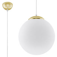Lampa Sufitowa Wisząca Zwis Kula E27 Kulista Biała Złota Minimalistyczna Ugo Sollux