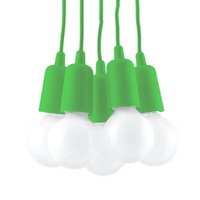 Lampa Sufitowa Wisząca Zwis 5x E27 Nieregularna Zielona Nowoczesna Diego Sollux