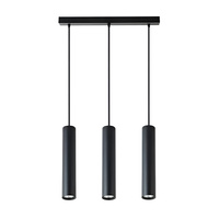 Lampa Wisząca Sufitowa KEON 3xGU10 Regulowana Tuba Czarna MASTERLED