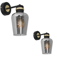 Lampa Ścienna Kinkiet RICHMOND Czarna Złota 1xE27 Milagro