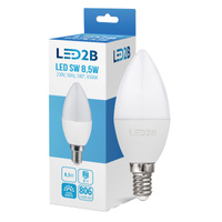 Żarówka LED E14 Kulka 9W 806lm 6500K Zimna 180° LED2B Kobi