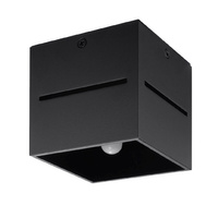 Lampa Sufitowa Oprawa Natynkowa Kostka G9 Kwadratowa Czarna Nowoczesna Lobo Sollux
