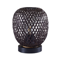 Lampa Stołowa Dekoracyjna E27 Czarna BAMBOO NATURAL Sanico Goldlux