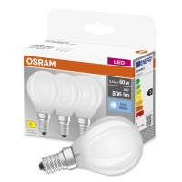 3x Żarówka LED P45 Kulka E14 5.5W = 60W 806lm 4000K Neutralna 300° BASE Osram