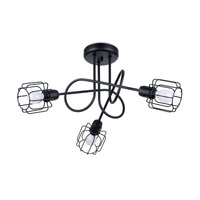 Lampa Sufitowa Wisząca 3x E14 Żyrandol Geometryczna Nieregularna Czarna Nowoczesna Beluci Sollux