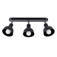 Lampa Sufitowa Oprawa Natynkowa Reflektor 3x E27 Ruchoma Geometryczna Czarna Industrialna Elba Sollux