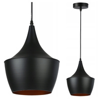 Lampa Sufitowa Oprawa Wisząca Zwis E27 Czarna Złota Karo Masterled