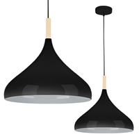 Lampa Sufitowa Oprawa Wisząca Zwis E27 Czarna Brązowa Miko Masterled