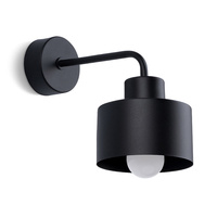 Lampa Ścienna Kinkiet E27 Geometryczna Czarna Nowoczesna Savar Sollux