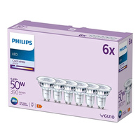 6x Żarówka LED GU10 Reflektor PAR16 4.6W = 50W 390lm 4000K Neutralna 36° EC Multipack Philips