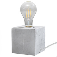 Lampa Biurkowa Stojąca Stołowa Nocna E27 Kwadratowa Szara Industrialna Ariz Sollux