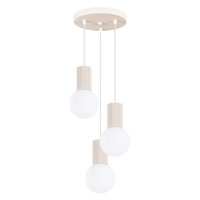 Lampa Sufitowa Wisząca Zwis 3x G9 Okrągła Beżowa Nowoczesna Matowa Halo Sollux