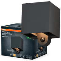 Kinkiet Ogrodowy Lampa Elewacyjna Zewnętrzna LED z Czujnikiem Ruchu i Zmierzchu 2.5W 180lm 3000K Ciepła Szary IP54 Endura Osram
