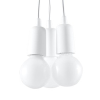 Lampa Sufitowa Wisząca Zwis 3x E27 Nieregularna Biała Nowoczesna Diego Sollux