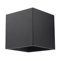 Lampa Ścienna Oprawa Natynkowa G9 Kwadratowa Czarna Nowoczesna Quad Sollux