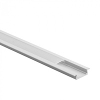 Profil Aluminiowy LED Wpuszczany Podtynkowy Biały 1m z Kloszem Mlecznym do Taśm LED + Zaślepki seria P Ecolight