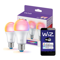 2x Żarówka LED E27 A60 8,5W = 60W 2200-6500K + RGB SMART WiFi WiZ