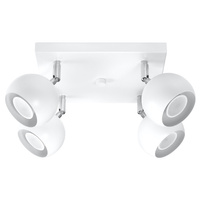 Lampa Sufitowa Oprawa Natynkowa Reflektor 4x GU10 Ruchoma Minimalistyczna Kulista Biała Nowoczesna Oculare Sollux